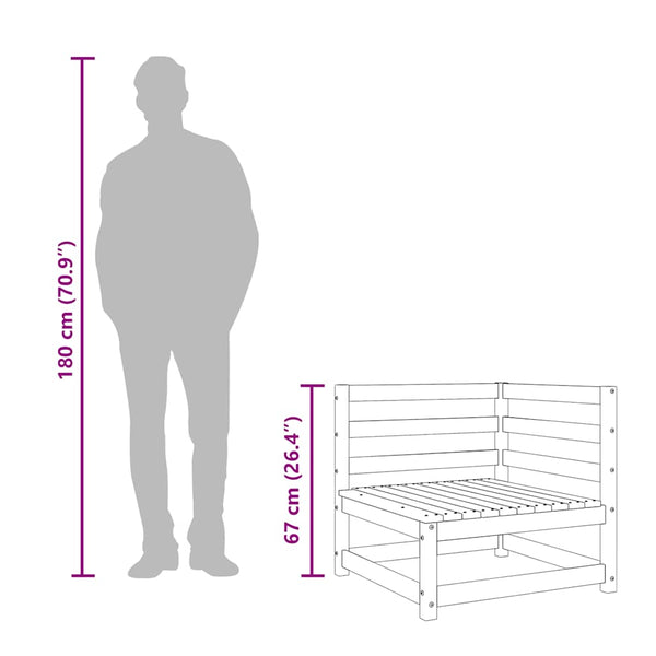 Garten Ecksofas 2er Set Kiefer Imprägniert