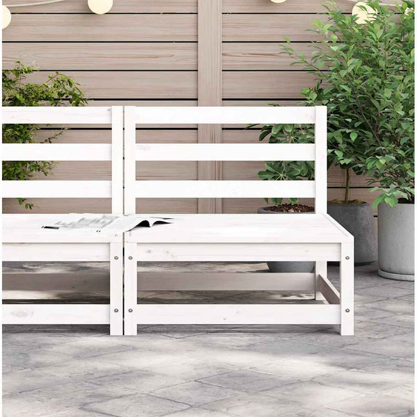 Gartensofa ohne Armlehnen, Weißes Kiefernholz