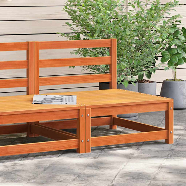 Gartensofa ohne Armlehnen, Wachsbraun