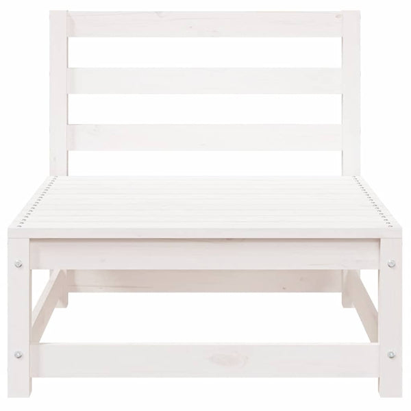 Gartensofaelemente ohne Armlehnen, 2er-Set, Kiefer, Weiß