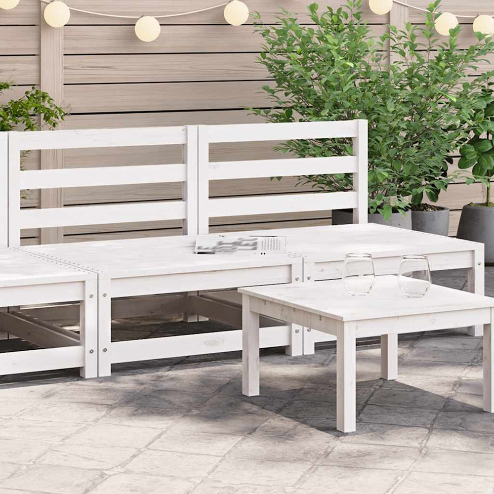 vidaXL Canapés de jardin sans accoudoirs 2 pcs Blanc 70x70x67 cm Bois de pin