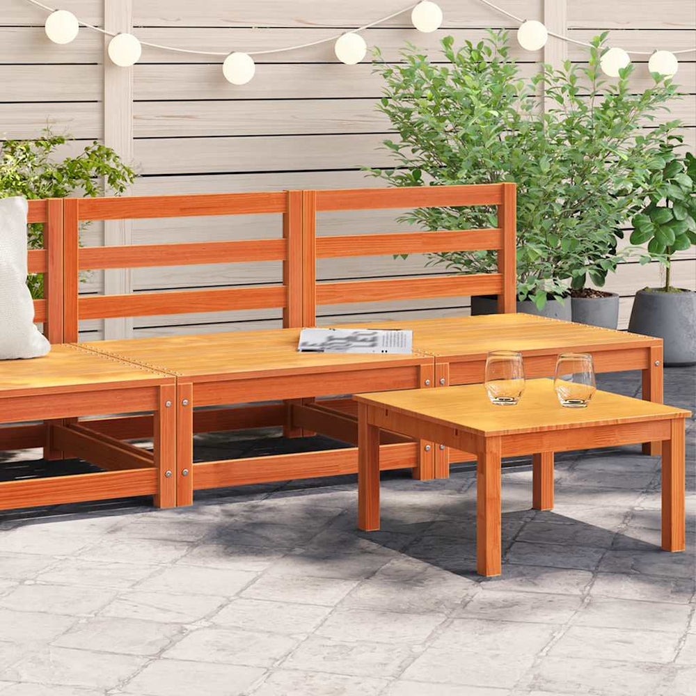 vidaXL Canapés de jardin sans accoudoirs 2 pcs Marron ciré Bois de pin massif