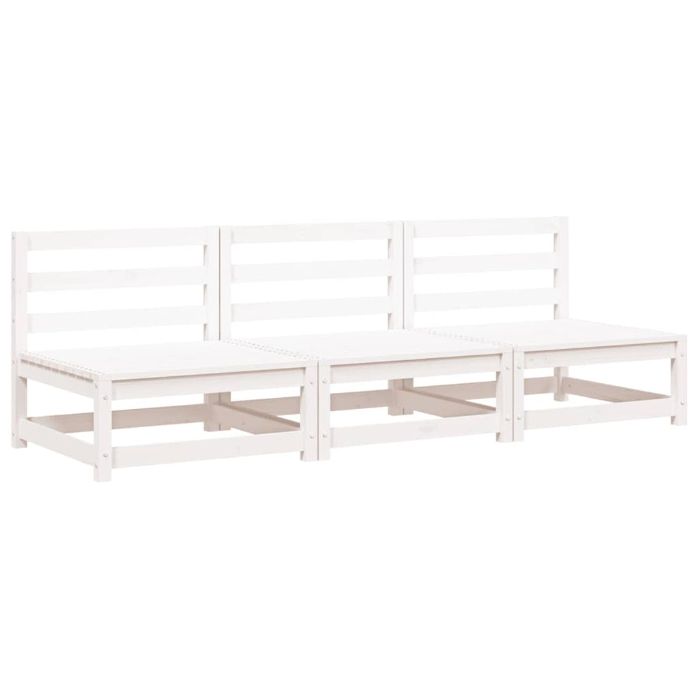 vidaXL Canapés de jardin sans accoudoirs 3 pcs Blanc 70x70x67 cm Bois de pin