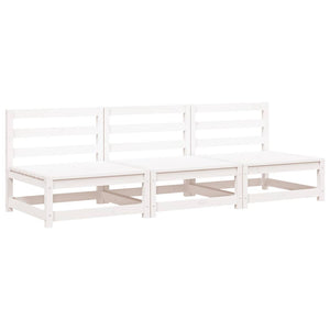 Gartensofas ohne Armlehnen 3er Set Weiß