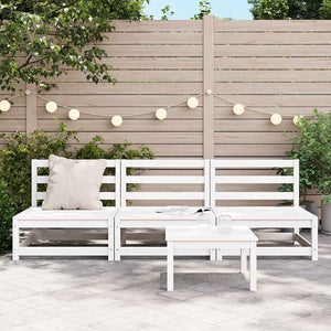 Gartensofas ohne Armlehnen 3er Set Weiß
