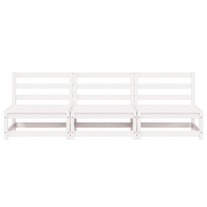 Gartensofas ohne Armlehnen 3er Set Weiß