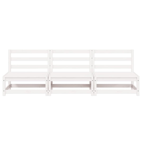 Gartensofas ohne Armlehnen 3er Set Weiß