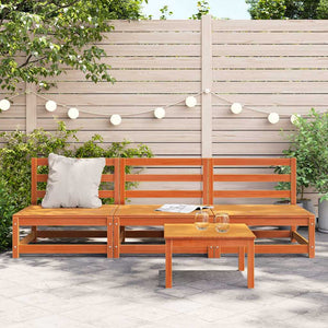 Gartensofa ohne Armlehne, 3er Set, Kiefer Massiv