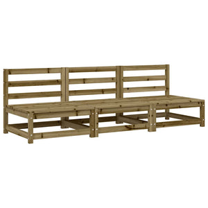 3er Gartensofa ohne Armlehne Kiefer 70x70x67cm