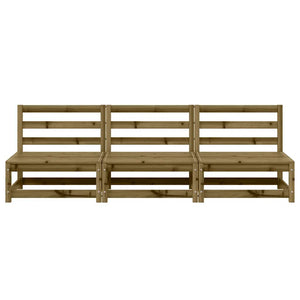 3er Gartensofa ohne Armlehne Kiefer 70x70x67cm
