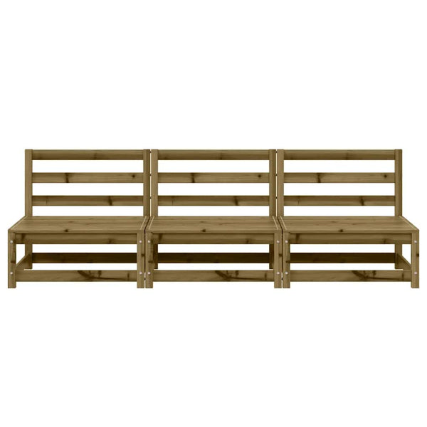 3er Gartensofa ohne Armlehne Kiefer 70x70x67cm
