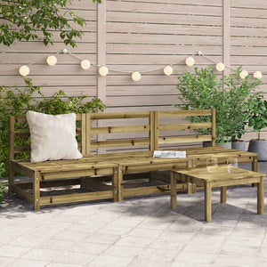 3er Gartensofa ohne Armlehne Kiefer 70x70x67cm