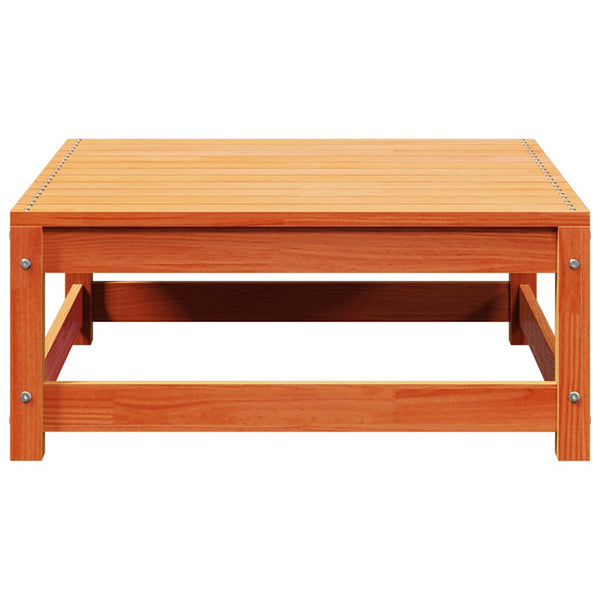 Gartenhocker Kiefer Massivholz Wachsbraun 70x70