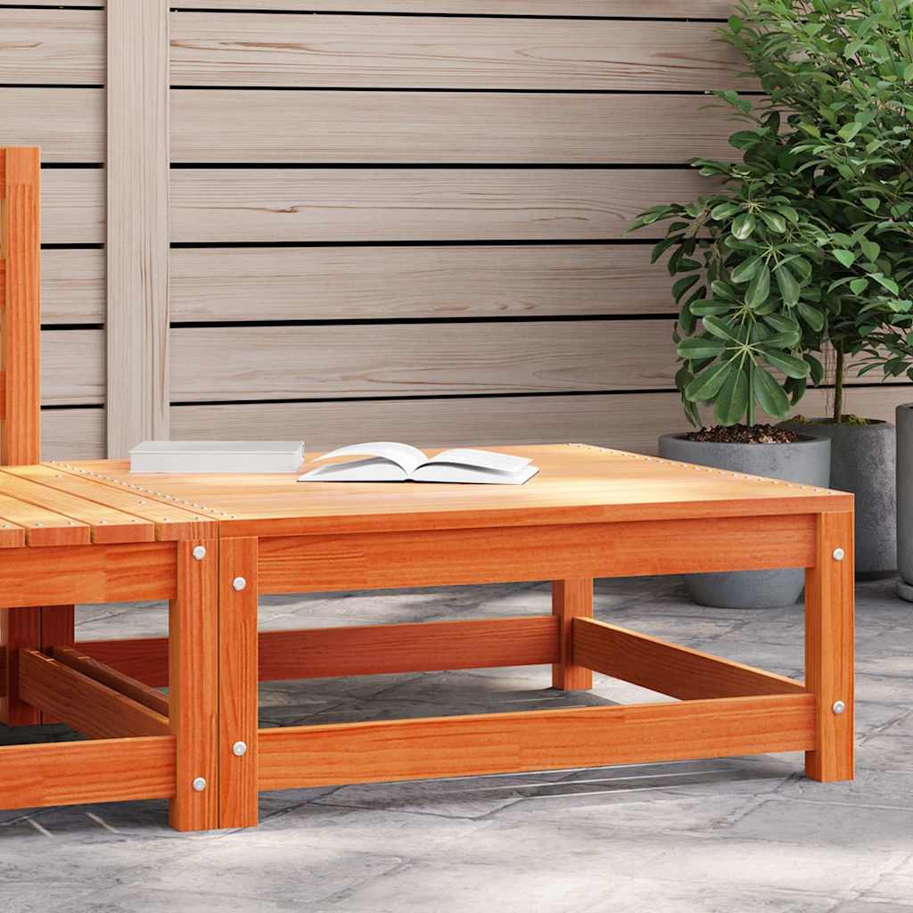 Gartenhocker Kiefer Massivholz Wachsbraun 70x70