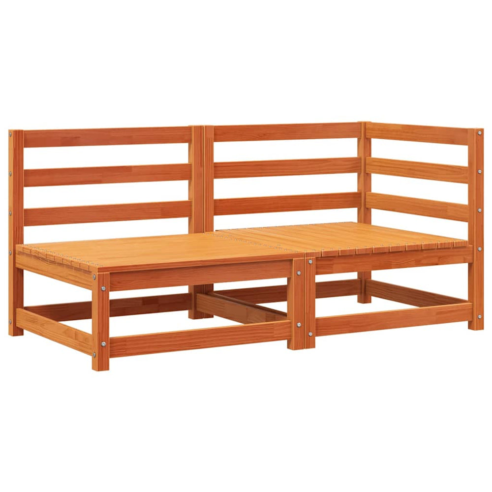 2-Sitzer Gartensofa Kiefer Massivholz Wachsbraun