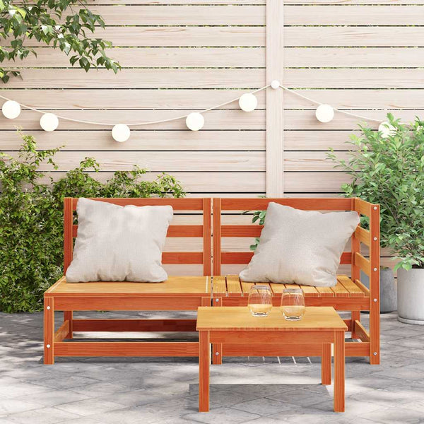 2-Sitzer Gartensofa Kiefer Massivholz Wachsbraun