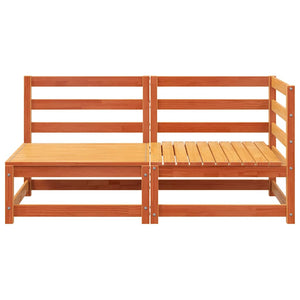 2-Sitzer Gartensofa Kiefer Massivholz Wachsbraun