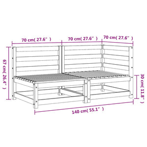 2-Sitzer Gartensofa Kiefer Massivholz Wachsbraun