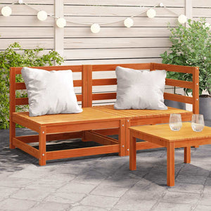 2-Sitzer Gartensofa Kiefer Massivholz Wachsbraun