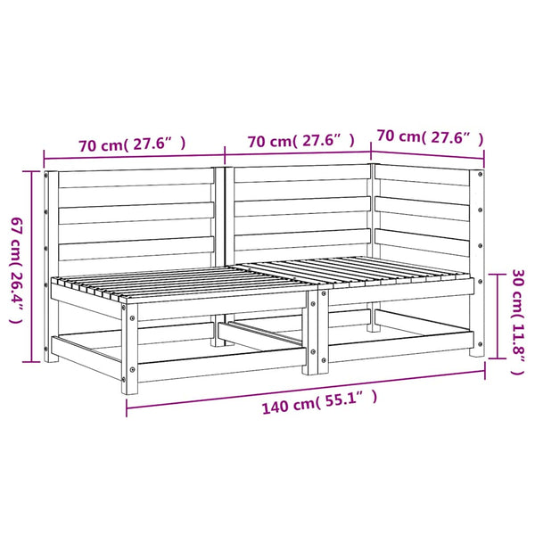 2-Sitzer Gartensofa aus Douglasienholz