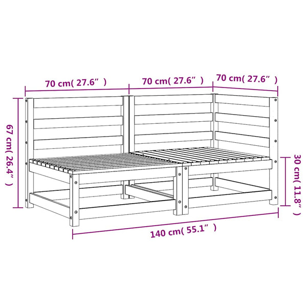 2-Sitzer Gartensofa Kiefer Imprägniert