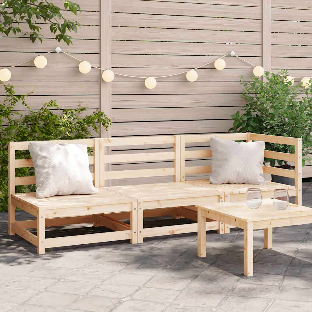 3-Sitzer Gartensofa Kiefer Massivholz