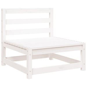 Gartensofa 3-Sitzer Weiß Kiefer Massivholz