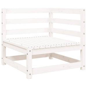 Gartensofa 3-Sitzer Weiß Kiefer Massivholz