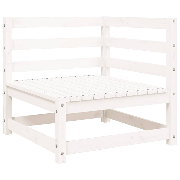 Gartensofa 3-Sitzer Weiß Kiefer Massivholz