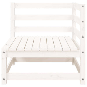 Gartensofa 3-Sitzer Weiß Kiefer Massivholz