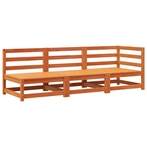 3-Sitzer Gartensofa Kiefer Massivholz Wachsbraun