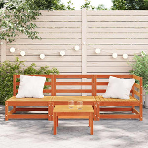 3-Sitzer Gartensofa Kiefer Massivholz Wachsbraun