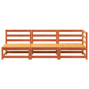 3-Sitzer Gartensofa Kiefer Massivholz Wachsbraun