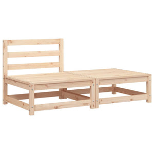 Gartensofa ohne Armlehne mit Hocker Kieferholz