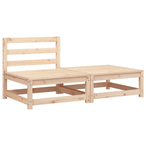 Gartensofa ohne Armlehne mit Hocker Kieferholz