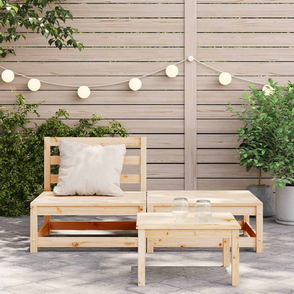 Gartensofa ohne Armlehne mit Hocker Kieferholz