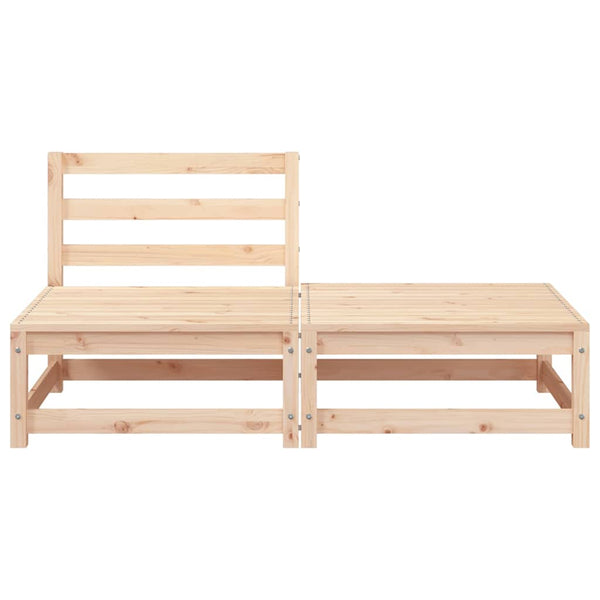 Gartensofa ohne Armlehne mit Hocker Kieferholz