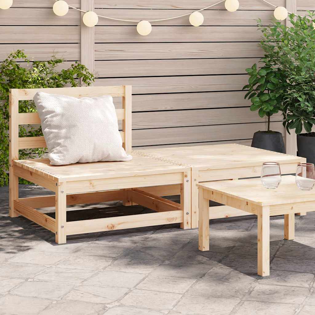 Gartensofa ohne Armlehne mit Hocker Kieferholz