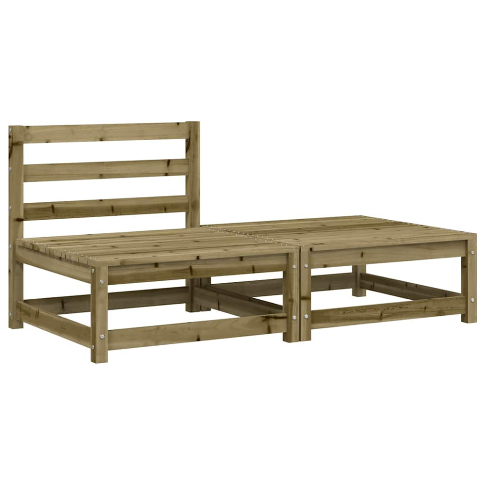 vidaXL Armless Garden Sofa with Footrest Impregnated Pinewood