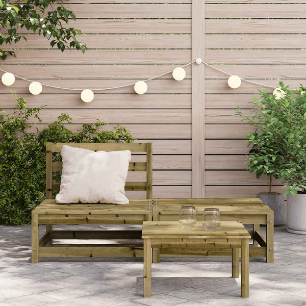 Gartensofa mit Hocker aus Kiefernholz
