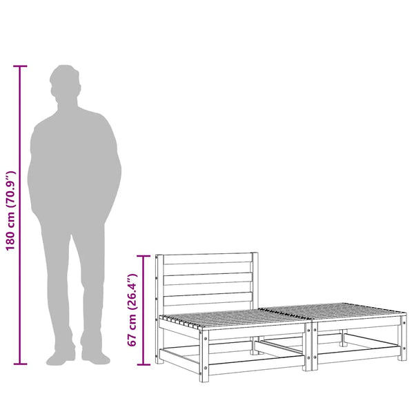 Gartensofa mit Hocker aus Kiefernholz
