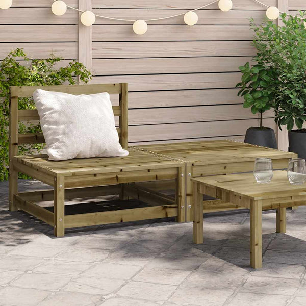 Gartensofa mit Hocker aus Kiefernholz