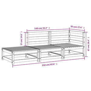 Gartensofa mit Hocker Kiefer Massivholz
