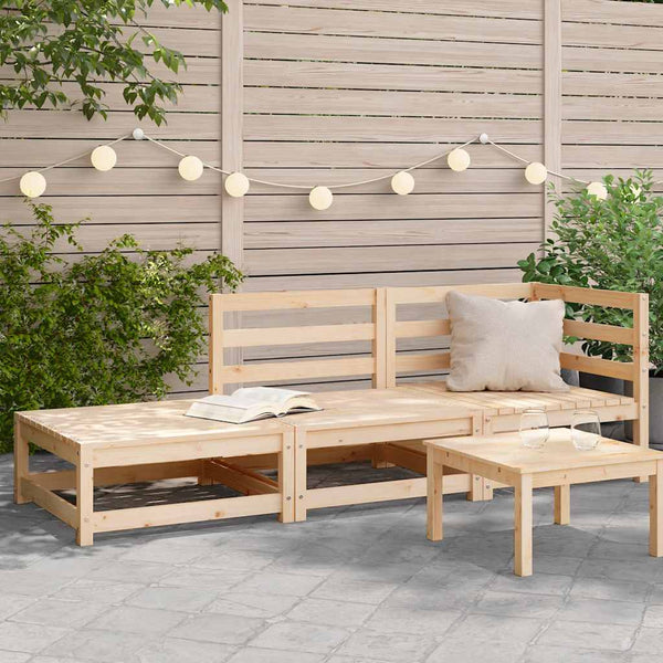 Gartensofa mit Hocker Kiefer Massivholz