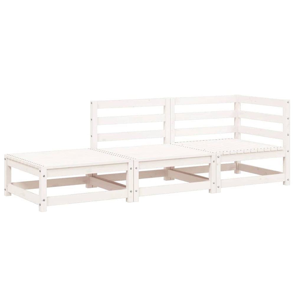 vidaXL Garden Sofa with Footrest 2-Seater White Solid Pine Wood