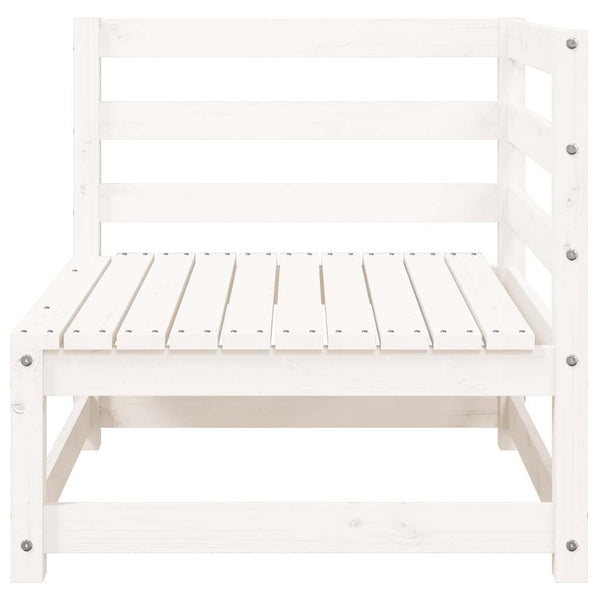 Gartensofa 2-Sitzer mit Hocker, Kiefer Massivholz Weiß