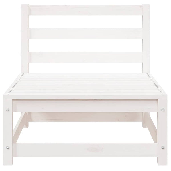 Gartensofa 2-Sitzer mit Hocker, Kiefer Massivholz Weiß