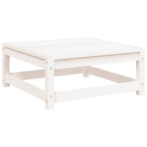 Gartensofa 2-Sitzer mit Hocker, Kiefer Massivholz Weiß