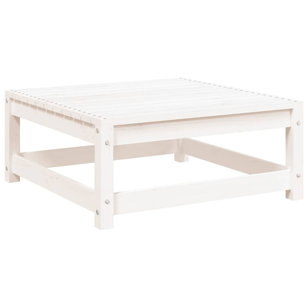 Gartensofa 2-Sitzer mit Hocker, Kiefer Massivholz Weiß