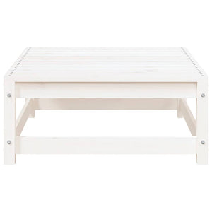 Gartensofa 2-Sitzer mit Hocker, Kiefer Massivholz Weiß